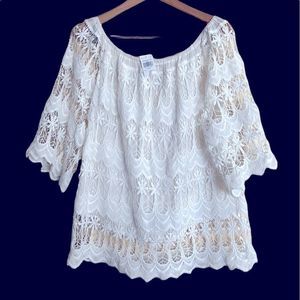H. Studio crochet plus size blouse 3X